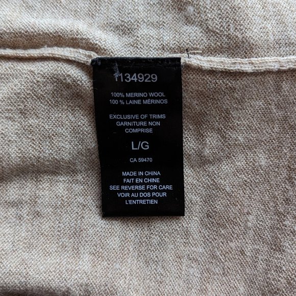 Badgley Mischka 100% Merino Wool Crew Neck Knit Sweater Size L - Picture 11 of 11